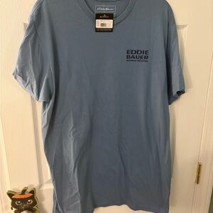Eddie Bauer Men's Light Blue Short Sleeve Graphic Tee